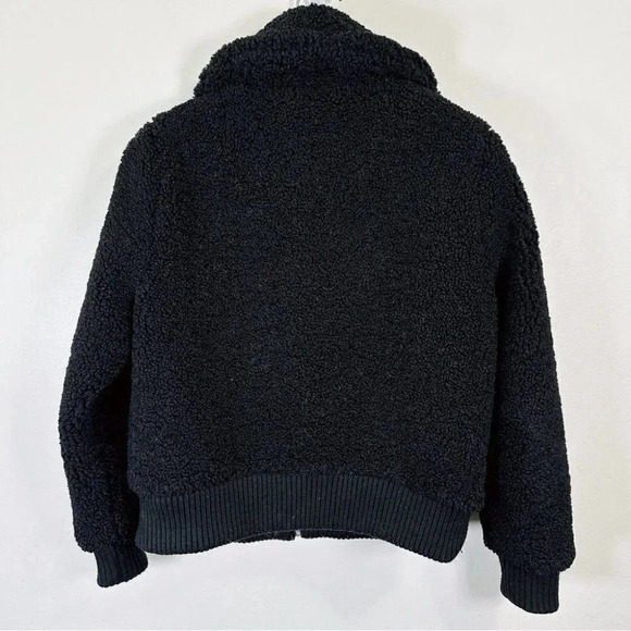 Banana Republic Sherpa  Bomber Jacket Black Color - Picture 15 of 16